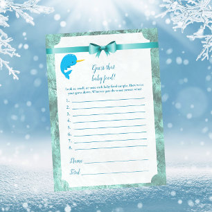 Baby Narwhal Guess That Baby Food Baby Shower Game Invitation