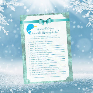 Baby Narwhal Who Knows Mummy Best Baby Shower Game Invitation
