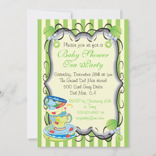 Baby Neutral Shower Victorian Tea Party Invitation