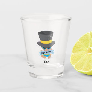 Baby New Year with Happy New Year Banner Shot Glass