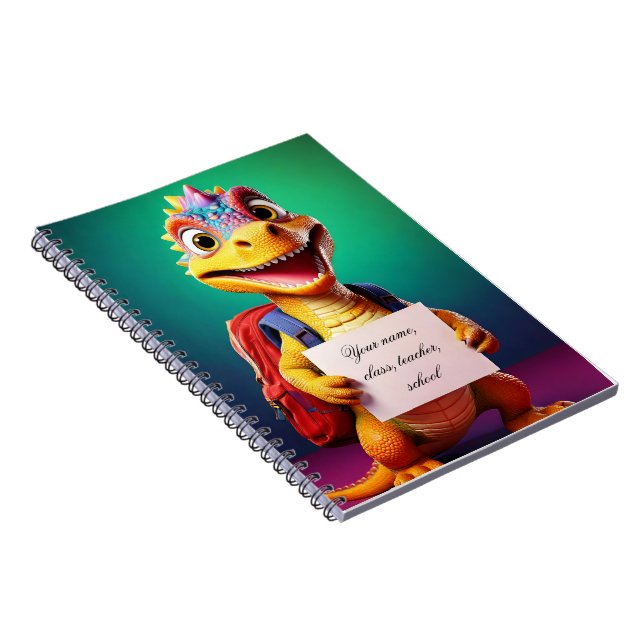 Baby notebook - Dinosaur with schoolbag (Right Side)
