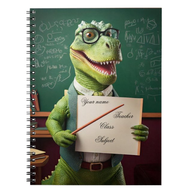 Baby notebook - Put your name - Teacher dinosaur (Front)
