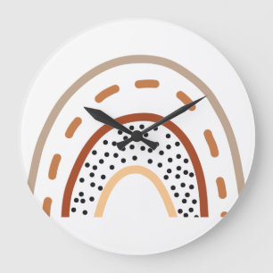 Baby Nursery Boho Rainbow Clock in Earthy colours