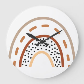 Baby Nursery Boho Rainbow Clock in Earthy colours
