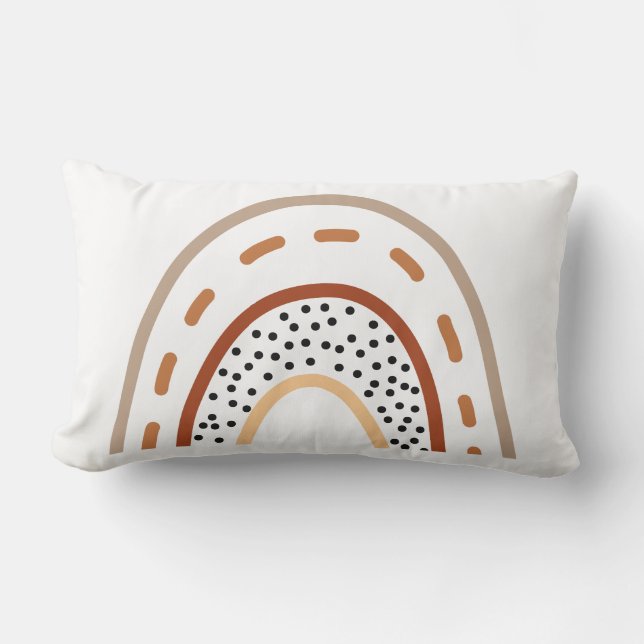 Baby Nursery Boho Rainbow Cushion in Earthy Colour (Front)