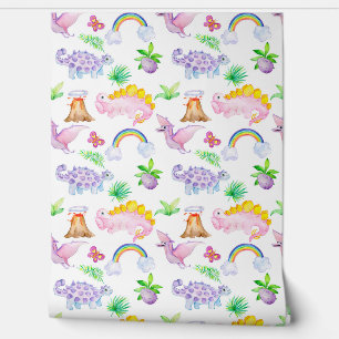 Baby Nursery Dinosaur Seamless Pattern  Wallpaper