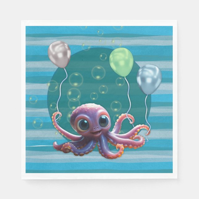 Baby Octopus Paper Napkins (Front)
