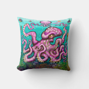 Baby Octopus Throw Pillow