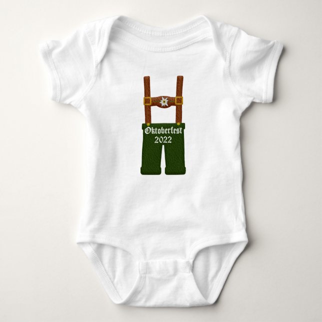 Baby Oktoberfest German Lederhosen Baby Bodysuit (Front)