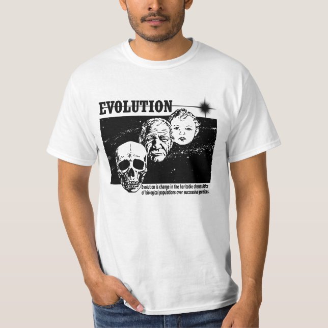 Baby, old man and skull Evolution sequence T-shirt (Front)