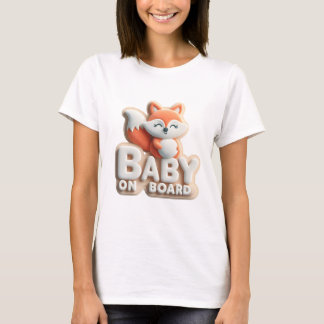 Baby on Board Announcement - Fox-Themed  T-Shirt