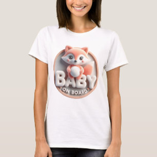 Baby on Board Announcement - Fox-Themed  T-Shirt