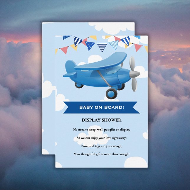 Baby on Board! Aviation Aeroplane Baby Shower Enclosure Card (Creator Uploaded)