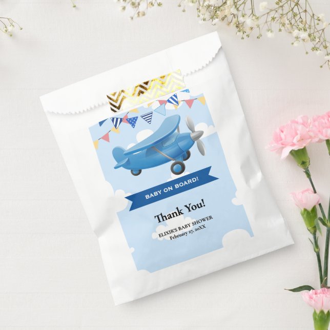 Baby on Board! Aviation Aeroplane Baby Shower Favour Bag (Sealed)