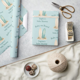 Baby on Board Baby Shower Custom Favour Gift Wrapping Paper