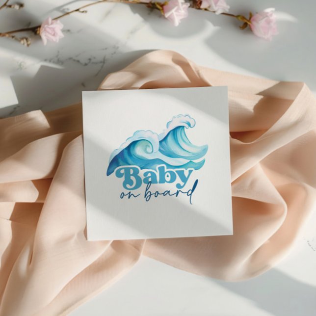 Baby On Board Baby Shower Napkin, Surf Baby Shower Napkin (Creator Uploaded)