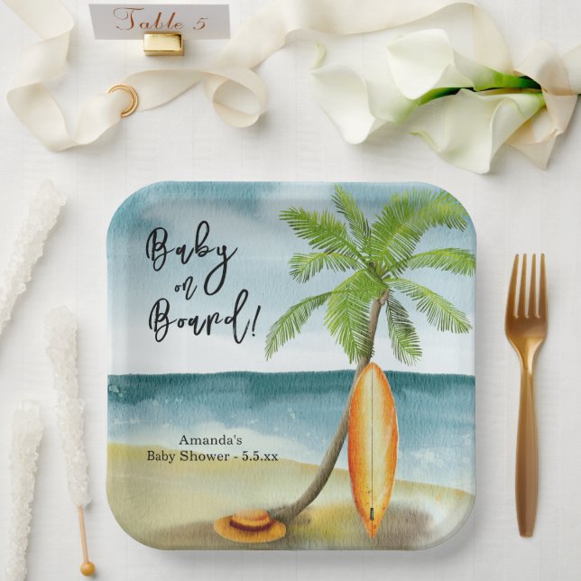 Baby on board Baby Shower Paper Plate (Wedding)