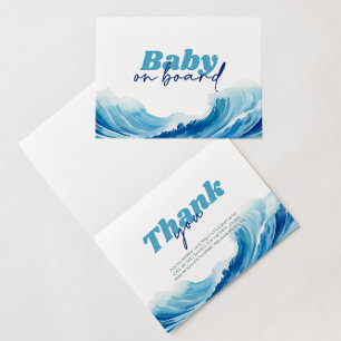 Baby on Board Baby Shower, Surf Baby Thank You Card