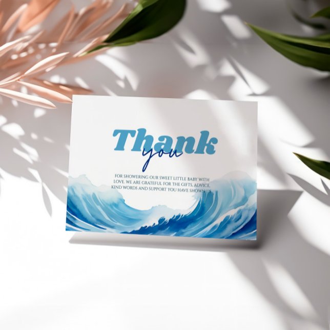 Baby on Board Baby Shower, Surf Baby Thank You Card (Creator Uploaded)