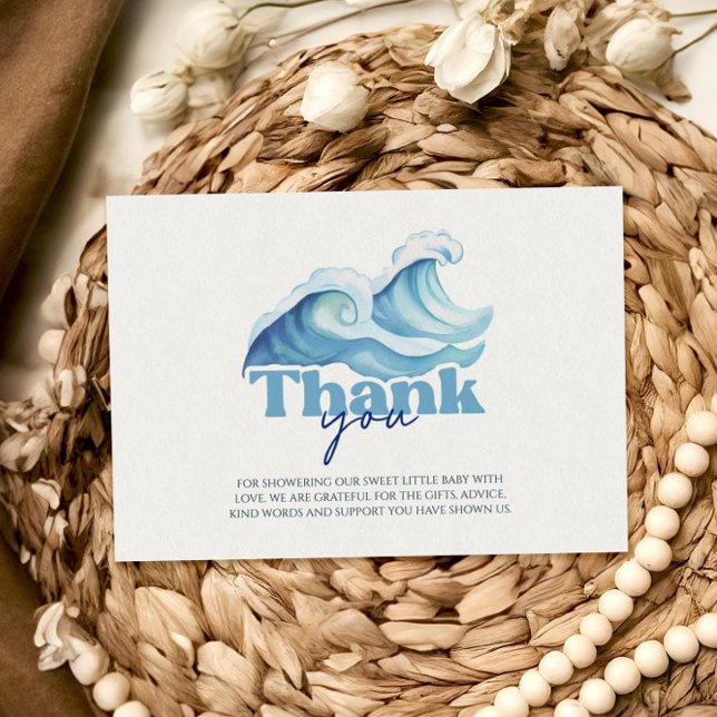 Baby on Board Baby Shower, Surf Baby Thank You Card (Creator Uploaded)