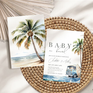 Baby on Board Baby Shower, Surf Beach Invitation