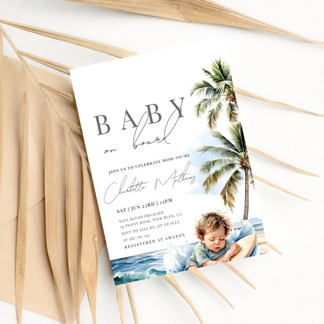Baby on Board Baby Shower, Surf Beach Invitation (Creator Uploaded)