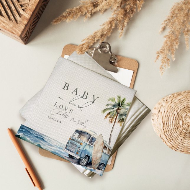 Baby on Board Baby Shower, Surf Beach Napkin (Creator Uploaded)