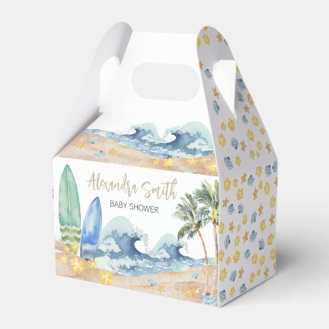 Baby on Board Beach Baby Shower Favour Box (Front Side)