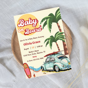 Baby On Board Beach Baby Shower Invitation