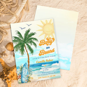 Baby on Board Beach Baby Shower Invitation