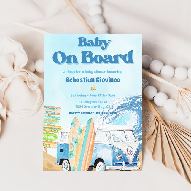 Baby on Board Beach Baby Shower Invitation (Creator Uploaded)