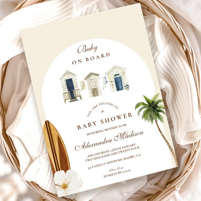 Baby on Board Beach Baby Shower Invitation (Creator Uploaded)