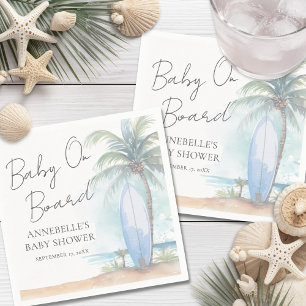 Baby On Board Beach Baby Shower Napkin