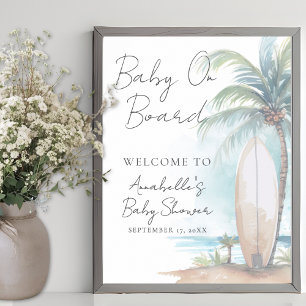 Baby On Board Beach Baby Shower Welcome Sign