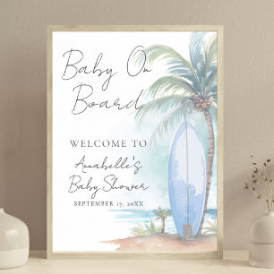 Baby On Board Beach Baby Shower Welcome Sign