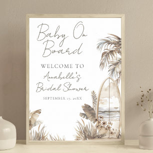 Baby On Board Beach Baby Shower Welcome Sign