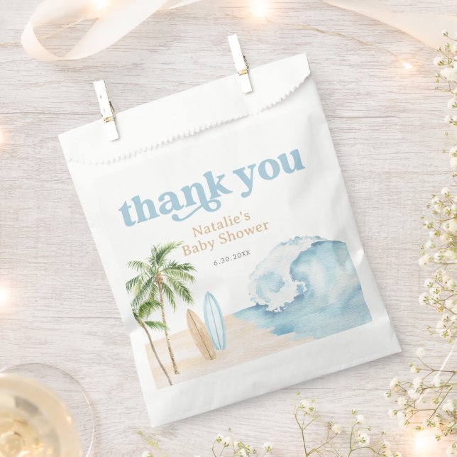 Baby on Board Beach Surf Baby Shower Favour Bag (Clipped)