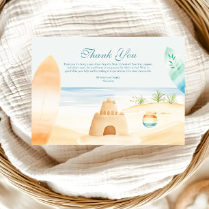 Baby on Board Beach Surf Baby Shower Thank You Card