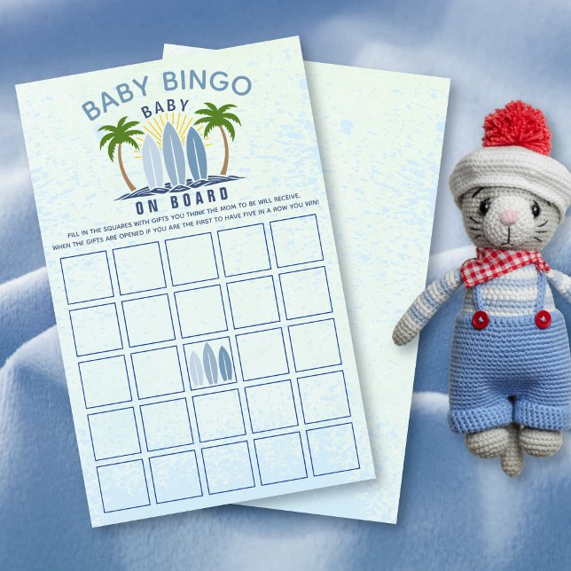 Baby on board blue boy baby shower Baby Bingo game Flyer (Creator Uploaded)