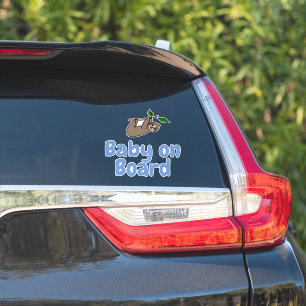 Baby on Board Blue Cute Sloth