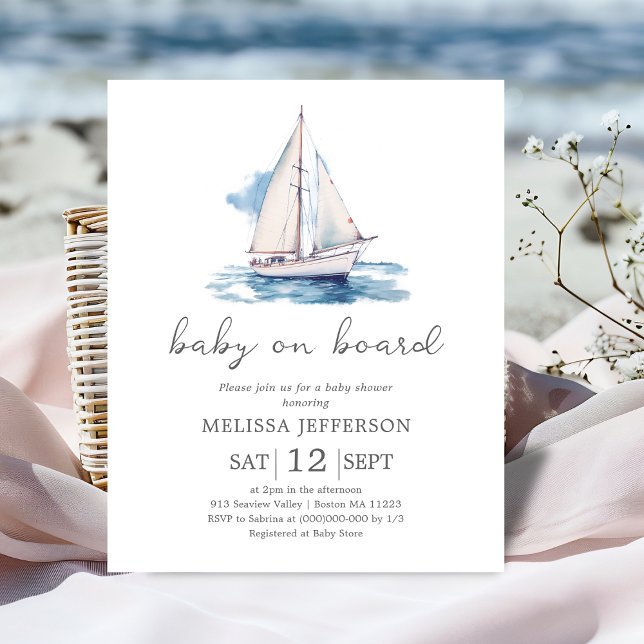 Baby on Board Boat Baby Shower Budget Invitation (Creator Uploaded)