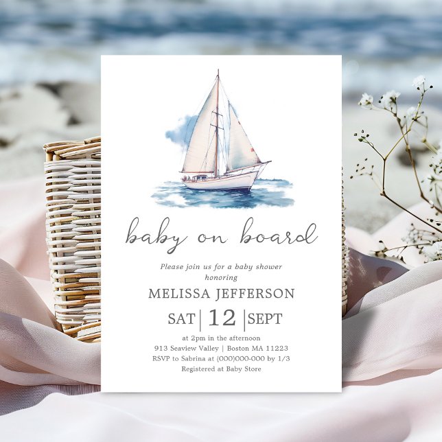 Baby on Board Boat Baby Shower Invitation (Creator Uploaded)