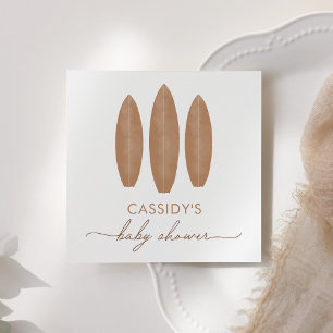 Baby on Board Boho Surfboard Baby Shower Napkin