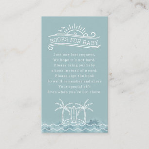 Baby On Board Book Request Blue Baby Shower Enclosure Card