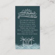 Baby On Board Book Request Slate Blue Baby Shower
