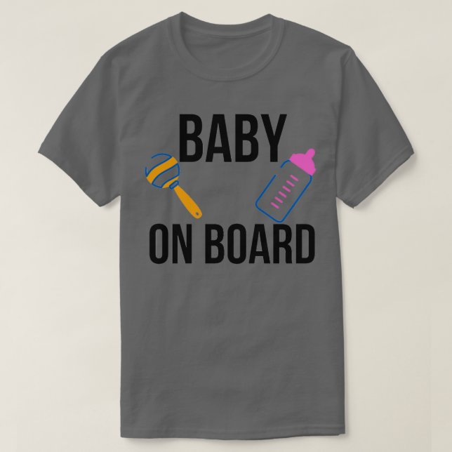 Baby on board car decal vinyl car sticker minimal  T-Shirt (Design Front)