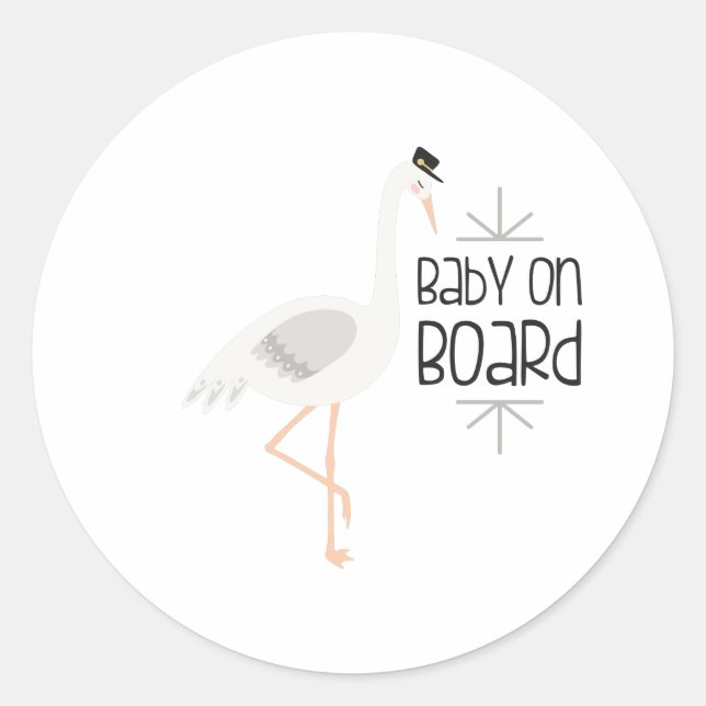 Baby On Board Classic Round Sticker (Front)