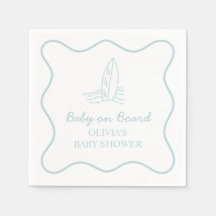 Baby on Board doodle Surfboard Beach Baby Shower