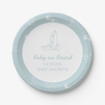 Baby on Board doodle Surfboard Beach Baby Shower