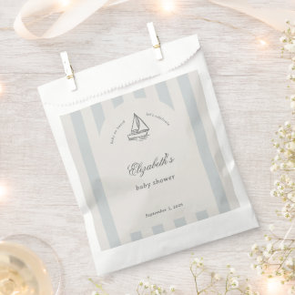 Baby On Board Elegant Blue Sailboat Baby Shower Favour Bag